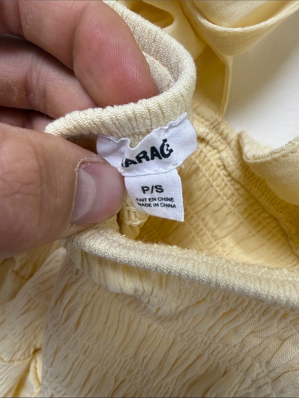 Garage Pale Yellow Halter Smocked Mini Dress - Picture 9 of 9